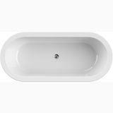 Cada Freestanding Aquaestil Slim Central 80x180 cm – vedere de sus a cazii albe ovale