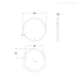 Oglinda Led Rotunda Ø60 cm 6500K – schita tehnica, desen tehnic cu dimensiuni oglinda rotunda 60cm