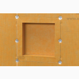 Nisa Baie Prefefabricata Schluter Kerdi Board N 40x40 cm – schita tehnica, nisa patrata in perete cu gresie mozaic, dimensiuni marcate