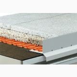 Profil Picurator Balcon/Terasa Schluter RKL Bara 75mm 2.5 ml – schita tehnica, sectiune tehnica profil picurator balcon cu pietris