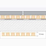 Membrana de drenaj pardoseala Schluter Ditra Drain 8 rola 12.5 m – schita tehnica, sectiune tehnica strat drenaj cu dimensiune 10mm