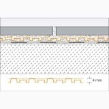 Membrana de drenaj pardoseala Schluter Ditra Drain 4 rola 10 m – schita tehnica, desen tehnic sectiune membrana drenaj cu inaltime 4mm