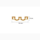 Capac Rigola Kerdi Line Vario Wave Negru Mat L120 cm – schita tehnica, desen tehnic profil cu dimensiuni 34mm si 8mm
