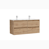 Set Mobilier Baie Suspendat Daily Stejar Rustic cu 4 Sertare 120 cm