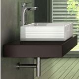 Lavoar Strada Ideal Standard 50x42cm Fara Preaplin – ambient baie, lavoar patrat montat pe blat suspendat cu baterie crom, pe perete