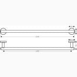 Suport Prosop Logis Universal Hansgrohe Finisaj Crom – schita tehnica, desen tehnic cu dimensiuni pentru bara suport prosop