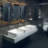Lavoar Dreptunghiular Strada II Ideal Standard 60x40 cm Fara Orificiu Baterie – ambient baie, baie moderna cu trei lavoare dreptunghiulare pe blat suspendat, pe perete