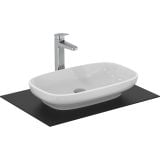 Lavoar I.Life B Ideal Standard 60x37 cm – lavoar oval alb cu baterie crom pe blat negru