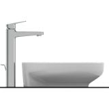 Lavoar I.Life B Ideal Standard Ø40 cm – lavoar alb rotund cu baterie crom pe fundal alb