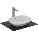 Lavoar I.Life B Ideal Standard 45x37 cm – lavoar oval alb pe blat negru, baterie cromata