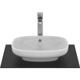 Lavoar I.Life B Ideal Standard 45x37 cm – lavoar alb oval cu baterie crom pe suport negru