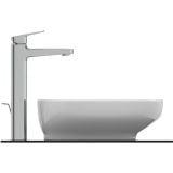 Lavoar I.Life B Ideal Standard 45x37 cm – lavoar oval alb cu baterie crom pe blat
