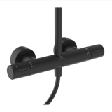 Coloana Dus cu Termostat Negru Mat Ideal Standard Ceratherm T25+ – coloana dus termostat negru mat pe fundal alb