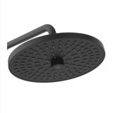 Coloana Dus cu Termostat Negru Mat Ideal Standard Ceratherm T25+ – cap de dus rotund negru mat pe fundal alb