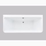 Cada Freestanding Rectangulara Tabitha 170x74 cm – vedere de sus a cazii albe izolate pe fundal gri