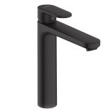 Baterie Lavoar Hansgrohe Vernis Blend 190 Finisaj Negru Mat – baterie lavoar inalta izolata pe fundal alb