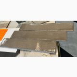 Faianta tip Brick - Progetto PO 11 Visone Brick 7.5x40 cm – trei plachete brick maro lucios pe masa
