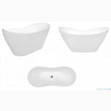 Cada Freestanding VIYA White 160x70 cm – cada freestanding alba, trei unghiuri, fundal alb