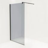 Paravan De Dus Tip Walk-In Fumuriu Finisaj Profil Negru 100x200 cm