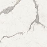 Gresie Abk Sensi Signoria Statuario Light Lucios 120x120 cm – placa marmura alba cu vene gri, fundal izolat