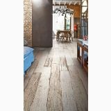 Gresie Blendart Natur 15x120 cm – ambient living, living si dining cu pardoseala gresie imitatie lemn, pat albastru