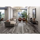 Gresie Akoya Ocean Mat 60x120 cm – ambient living, living modern cu canapea, fotolii si pardoseala marmorata lucioasa