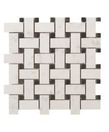 Mozaic pe plasa Basketwave Helsinki White 30x30 cm 