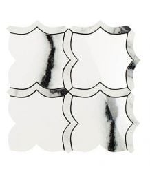 Mozaic pe plasa Mosaico Arabesque Mix Panda White 30x30 cm