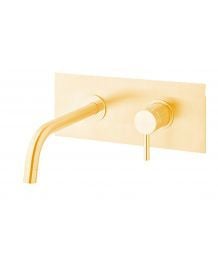Baterie Lavoar Incastrata Paffoni Light Finisaj Auriu Periat cu Pipa 123 mm
