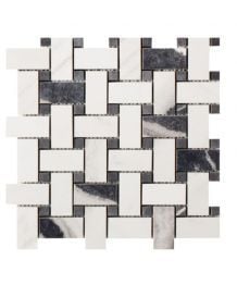 Mozaic pe plasa Basketwave Panda White 30x30 cm 