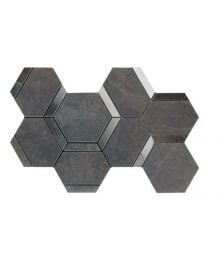 Mozaic pe plasa Esagona Decoro Pietra Grey Mix  20x34 cm