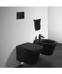 Vas WC Suspendat Rimless Plus Connect Air Ideal Standard + Capac Soft Close Finisaj Negru Mat 