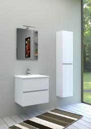 Set Mobilier Suspendat Baie Harmony 61 cm Alb Lucios