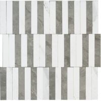 Mozaic pe plasa Statuario Lux Stripe 27.2x29 cm