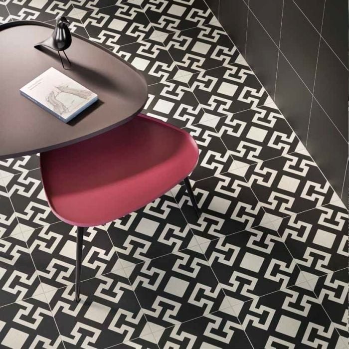 Gresie Decorata Paris Charonne Nero 20x20 cm