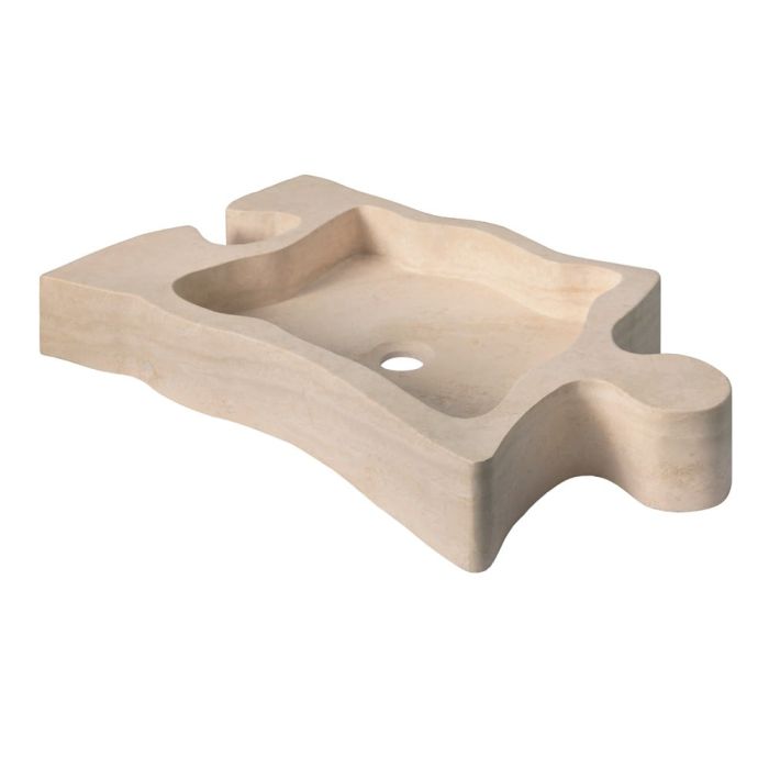 Lavoar Piatra Puzzle Travertino Chiaro 69x44,5 cm