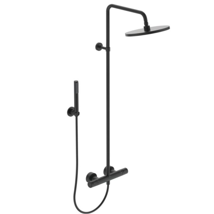 Coloana Dus cu Termostat Negru Mat cu Para Dus Stick Ideal Standard Ceratherm T25