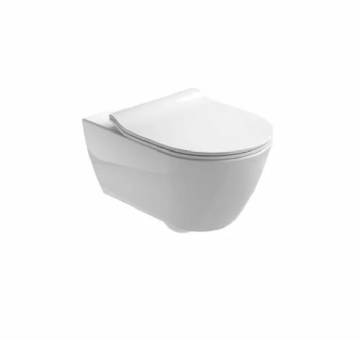 Vas WC Suspendat Rimless Emma Rounded Gala + Capac Slim Finisaj Alb Lucios