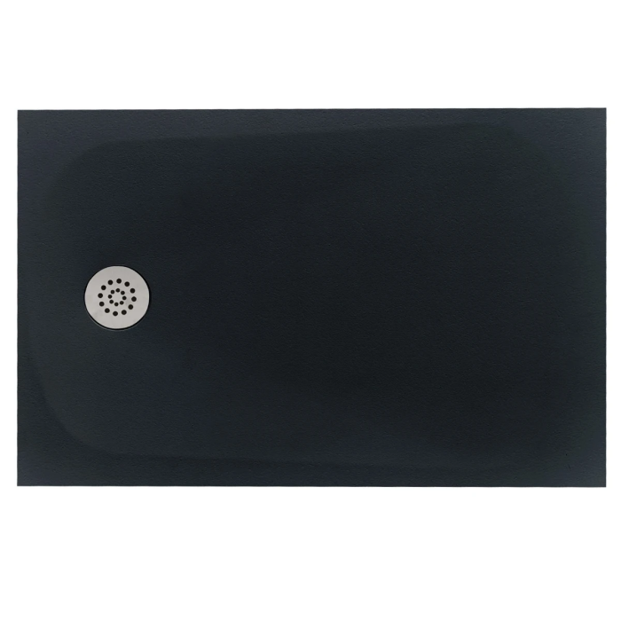 Cadita Dus Compozit Tonda Negru 80x120 cm