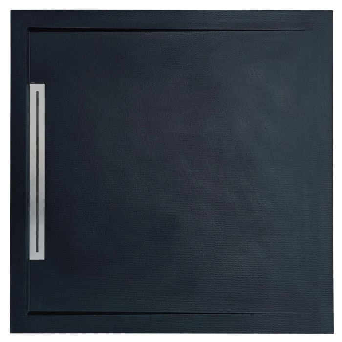 Cadita Dus Compozit cu Rigola Unika Negru 90x90 cm