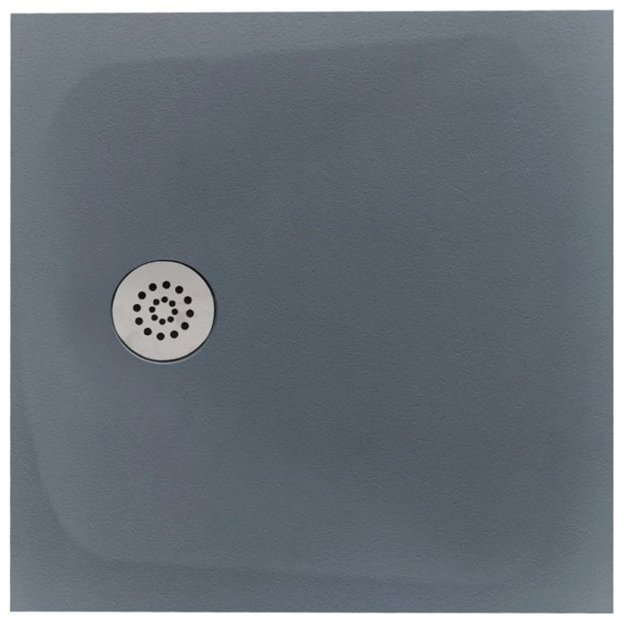 Cadita Dus Compozit Tonda Gri 90x90 cm