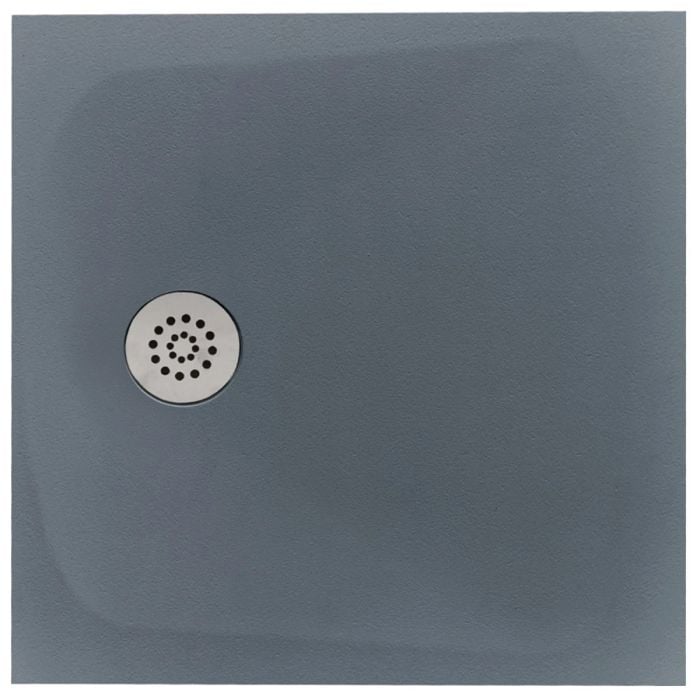 Cadita Dus Compozit Tonda Gri 80x80 cm