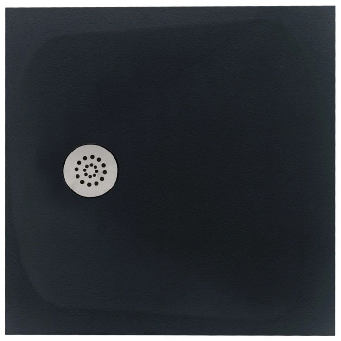 Cadita Dus Compozit Tonda Negru 90x90 cm