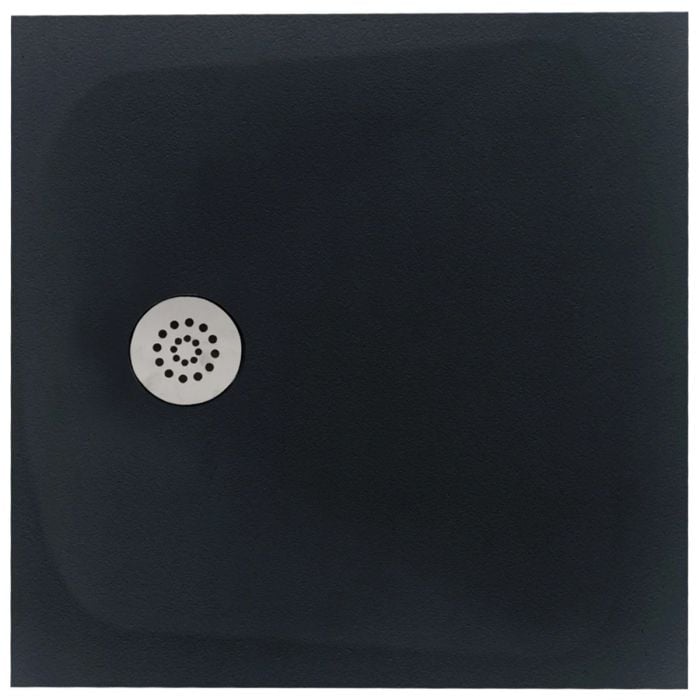 Cadita Dus Compozit Tonda Negru 80x80 cm