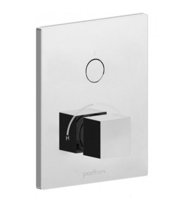 Baterie Incastrata Cada Dus Paffoni Compact Box Finisaj Metalic cu o iesire