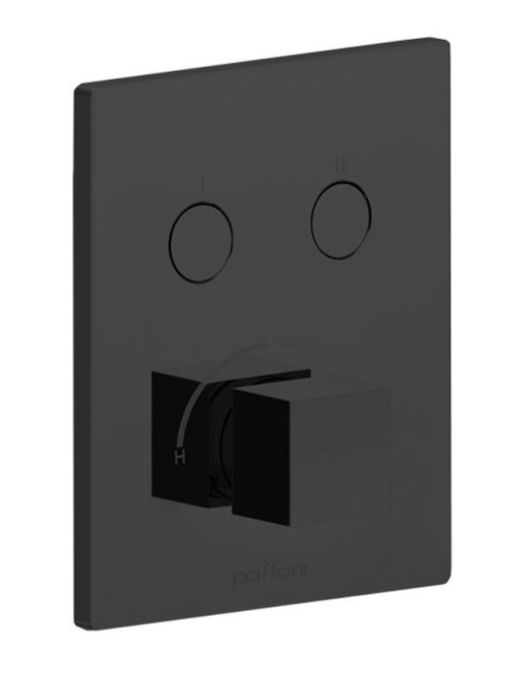 Baterie Incastrata Cada Dus Paffoni Compact Box Finisaj Negru cu doua iesiri