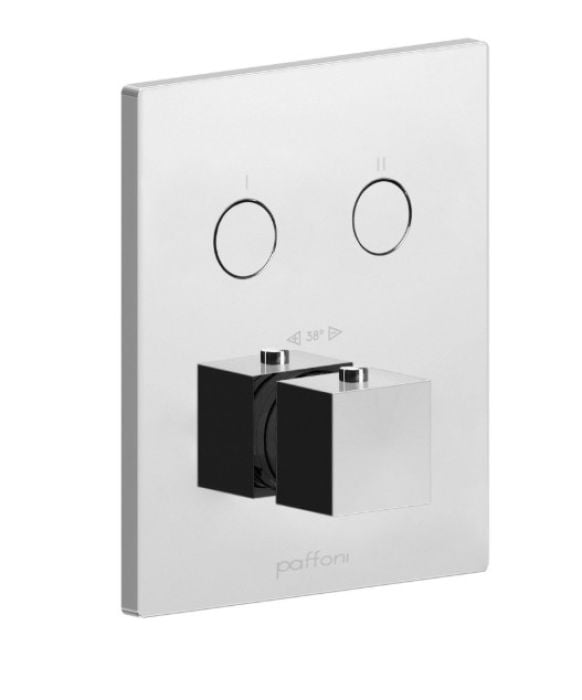 Baterie Incastrata Cada Dus Termostatata Paffoni Compact Box Crom cu doua iesiri