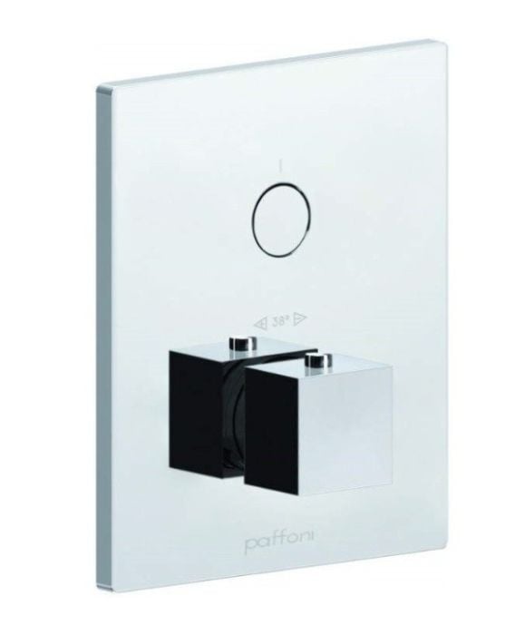 Baterie Incastrata Cada Dus Termostatata Paffoni Compact Box Finisaj Alb cu o iesire