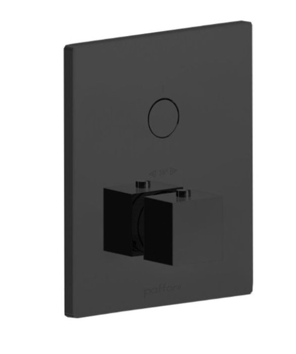 Baterie Incastrata Cada Dus Termostatata Paffoni Compact Box Finisaj Negru cu o iesire