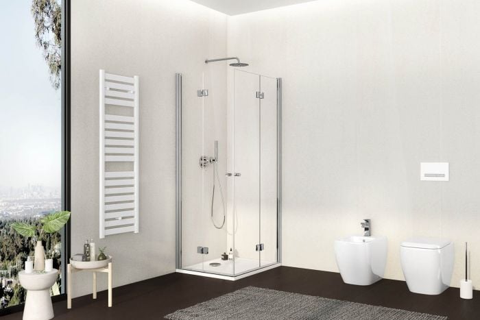 Cabina Dus 2 Laturi Flexy Usi Pliante Cromat 80x80 cm